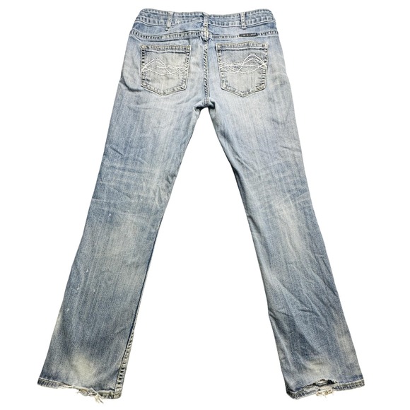 Cowgirl Tuff Co Jeans Womens W30 L35 Blue Light Wash Bootcut Stretch Western